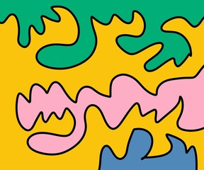 Hand Drawing Illustration Abstract Shape Retro Background Vintage