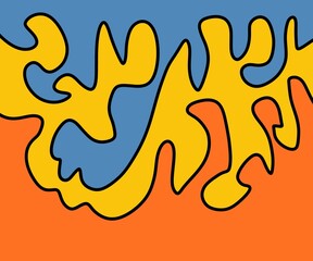 Hand Drawing Illustration Abstract Shape Retro Background Vintage