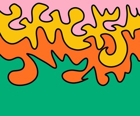 Hand Drawing Illustration Abstract Shape Retro Background Vintage