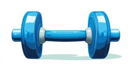 Fototapeta premium Blue dumbbell fitness workout gym exercise weight