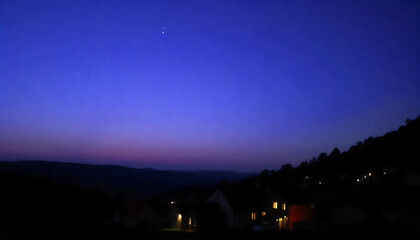 Fototapeta premium Twilight Over a Quiet Village