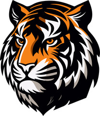 tiger head vector on white background