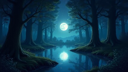 Enchanted Waters: Forest's Twilight Beauty