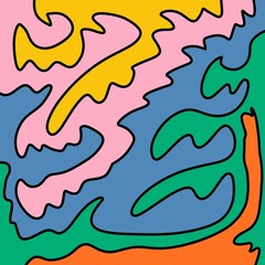 Drawing Illustration Abstract Shape Retro Background Vintage