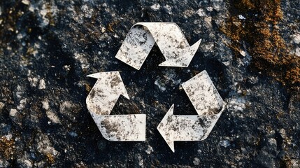 Fototapeta premium An official Triman recycling logo with distinct arrows and French labeling, created for eco-friendly product designs, packaging, and green marketing efforts