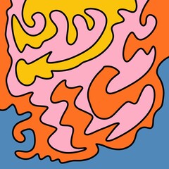 Drawing Illustration Abstract Shape Retro Background Vintage