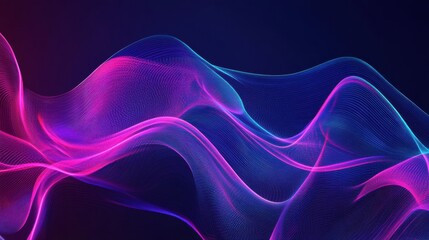 Flowing neon wave background with abstract curved lines, creating a vibrant motion effect for posters and digital ads.