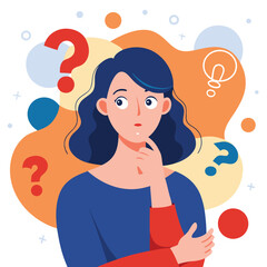 woman thinking vector