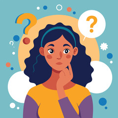 woman thinking vector