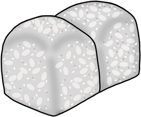 Big bread whole grains illustration of background 
