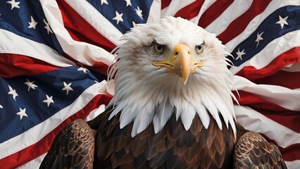 American Flag Eagle Vector &ndash; Patriotic USA Symbol Design Art