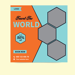 Explore the World Facebook and Instagram Posts For Travel Agency
