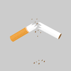vector of broken cigarettes which is a symbol that this is dangerous for health
