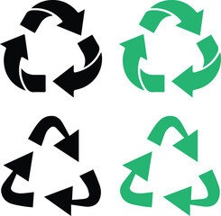 recycle glyph vector, multi color recycle icon, Eco sign vector, colorful recycling logo, recycle symbol pack, environmental icon set, green reuse symbol,