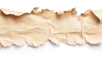 Ripped and Torn Paper Edges Isolated on White Background, Perfect for Creative Design and Textures