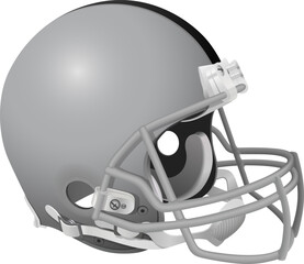 Fototapeta premium Gray American Football helmet with black stripe and gray facemask