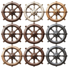 Various dharma wheel symbol graphic design collection