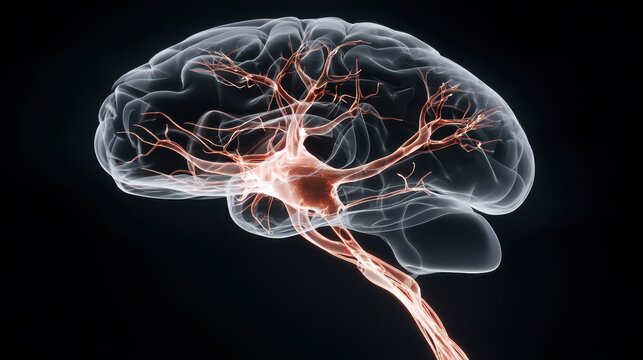 X ray human brain cell activity.