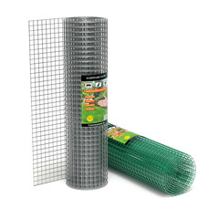 Hardware cloth wire chicken wire fence galvanized welded cage wire mesh roll with abstract label - 3D illustration
