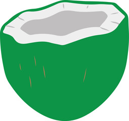 coconut vector, tropical fruit vector, cartoon coconut, coconut clip art, sliced coconut icon, exotic fruit vector, beach fruit vector, coconut half vector, coconut illustration