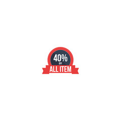 Discount badge icon flat vector design