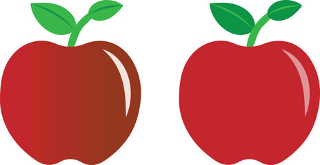 Colorful Apple Vector Set – Fresh and Fun Fruit Illustrations , Apple Icons in Color – Flat Fruit Vectors ,Juicy Apple Collection
