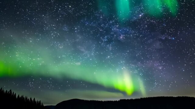 Iridescent Aurora: A Spectacle of Color and Light Over the Horizon
