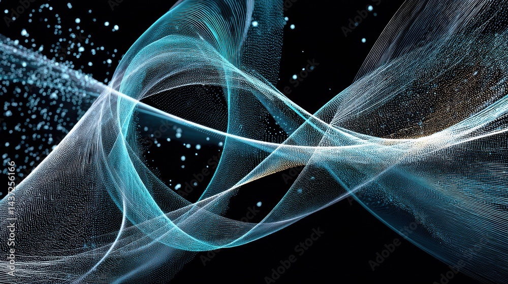 Leinwandbilder Generative Abstract Shape Evolves From Code Particles Creating Dynamic Visual Patterns in a Digital Environment