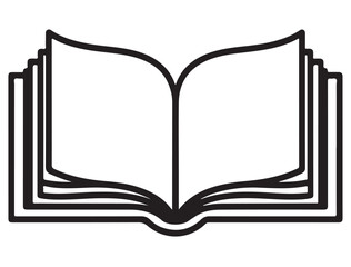BOOK SILHOUETTE WHITE BACKGROUND