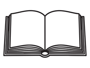 BOOK SILHOUETTE WHITE BACKGROUND