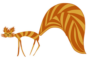 vector illustration of a ginger cat 