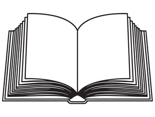 BOOK SILHOUETTE WHITE BACKGROUND