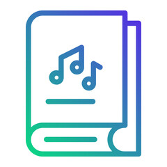 Music Notes Book Line gradient icon