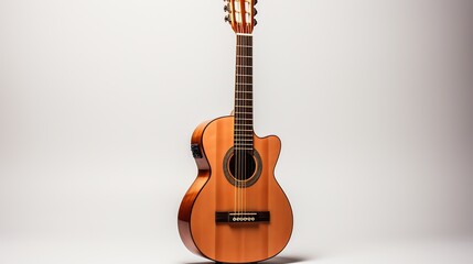 Classical Guitar on White Background: A Musical Instrument