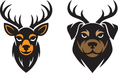 Deer Vector Head Designs for Your Creative , Deer Head Vector Illustrations , Premium Deer Head Vectors for Digital