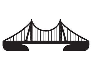 BRIDGE SILHOUETTE WHITE BACKGROUND