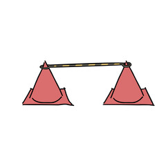 【工事現場】カラーコーン・コーンバー　赤