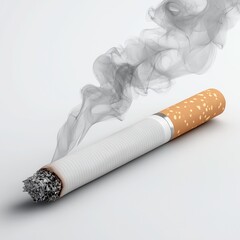 Cigarette smoke, white background