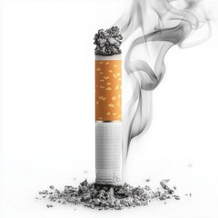 Cigarette smoke, white background