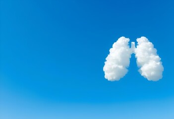 Breathing easier concept for world asthma day using copy space and inhaler