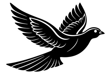 Obraz premium flying bird silhouette vector icon, vector illustration of a bird, vector illustration of an eagle, dove of peace, eagle vector illustration.