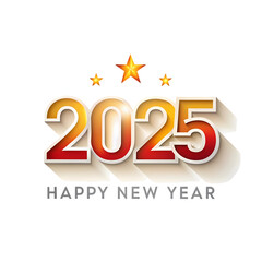 Happy New Year 2025 Festive Design for Cards  Invitations isolated on transparent background