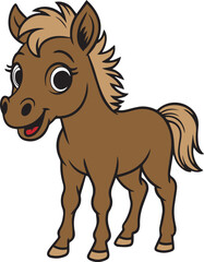 Cute Cartoon Unicorn – Perfect for Kids’ Designs, Fantasy Art, and Magical Illustrations , Magical Cartoon Unicorn Vector  , Cartoon Unicorn Clipart