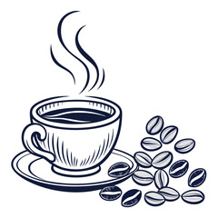 Coffee Cup and Beans Icon