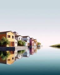 Adorable tiny village wallpaper for cozy backgrounds, pastel adorable tiny village wallpaper for creative designs, whimsical scene of adorable tiny village wallpaper with text space