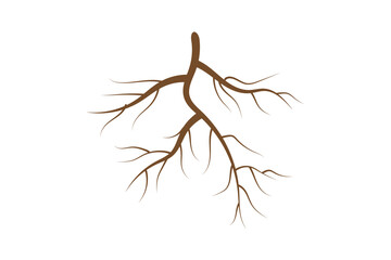 tree roots icons of silhouette vector illustration