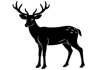 deer silhouette vector icon, silhouette of a deer, deer vector illustration, deer silhouette vector.