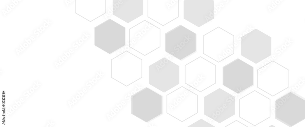 Aufkleber Vector geometric abstract background with simple hexagonal elements. Medical, technology or science design