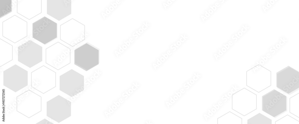 Aufkleber Vector geometric abstract background with simple hexagonal elements. Medical, technology or science design