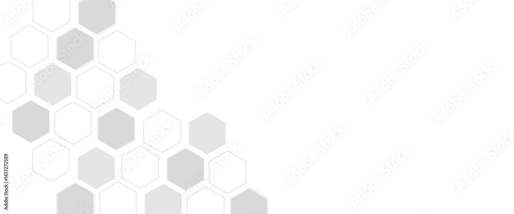 Aufkleber Vector geometric abstract background with simple hexagonal elements. Medical, technology or science design